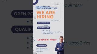 ✨Fresher's Hiring ✨B.E. ✨ 2023 & 2024✨ Hosur✨
