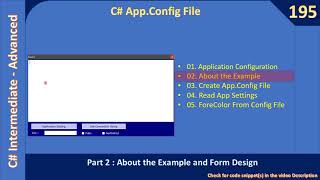C# App Config | Part 2 - About the Example | C# Advanced #195