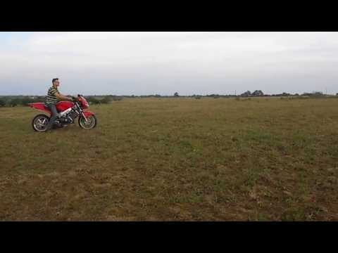 VFR 800 streetfighter - no muffler / open pipes on the ranch