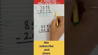Subtract without borrow#maths #shorts#mathtricks#subtraction