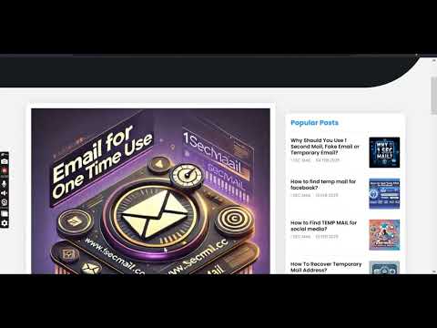 How to Get Email for one Time use - 1secmail