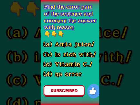 Find the Error in sentence #english #sscenglish #rrbntpc #error #sscquiz #viral #quiz #shorts