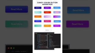 37/100 HTML/CSS/JS Animation: Candy Color Button Animation 👍👍👍 #htmlcssanimation #short