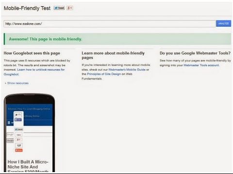 Google`s Mobile Friendly Testing Tool and Mobile Friendly Label