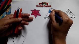 Draw things using shapes||Tutorial 3||Colours Fine Arts Academy||Proma Roy