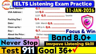 IELTS Listening Practice Test 2025 with Answers | Recent Exam - 11.01.2026