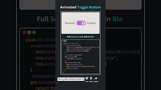 🔘 Animated Toggle Button 2025! ✨ | Interactive JS Animation in 60 Seconds||#shorts #short #coding
