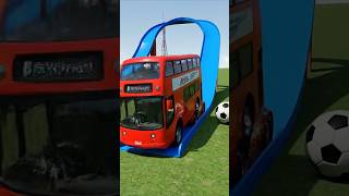 Colourful Capsule Buses vs Logs Trap & Racing Track - BeamNG.drive #shorts