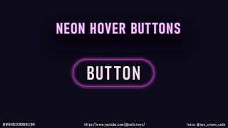 Create Futuristic Neon Buttons with Hover Glow | HTML & CSS
