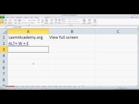 Full Screen View mode in Excel