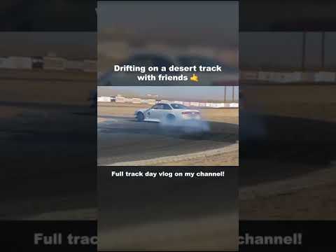 Drifting Japanese cars on a desert track with friends