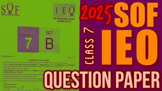 IEO Nov 2025 Question Paper for Class 7 with Answers, SOF ENGLISH Olympiad solved Question in Quiz