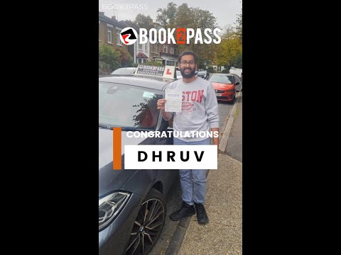 Dhruv passed his driving test first time at Wanstead Driving Test Centre with BOOK2PASS