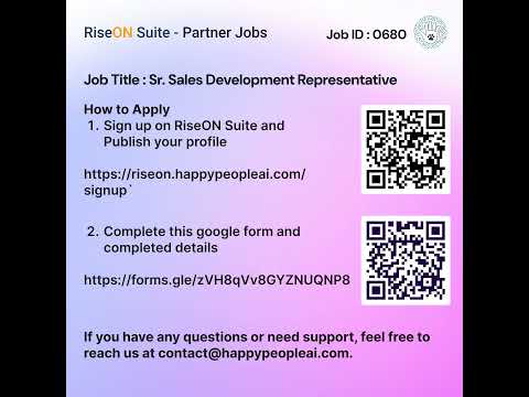 Sr. Sales Development Representative (SaaS, Manufacturing) | Partner Jobs | RiseON Suite
