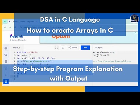 Array in C Explained for Beginners 2025 | DSA in C | Create & Print Arrays Step by Step