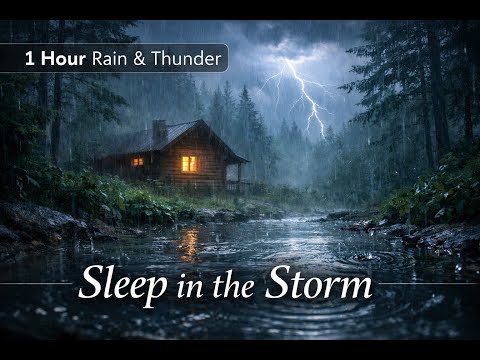 Rain & Thunder Forest ASMR 🌧️⚡ | 1 Hour | Deep Sleep & Anxiety Relief