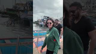 Exclusive! Ajay Devgn & Esha Gupta Clicked at Versova Jetty for Shoot#ajaydevgan #eshagupta