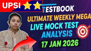 Testbook UPSI ⭐⭐ Ultimate weekly mega live mock test Analysis 🎯💯