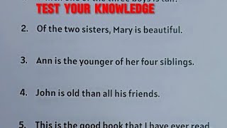 English Grammar Exercise - TEST YOUR KNOWLEDGE | Find the Mistake in the sentence |