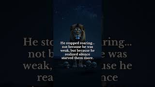 He Stopped Roaring Because Silence Starved Them More