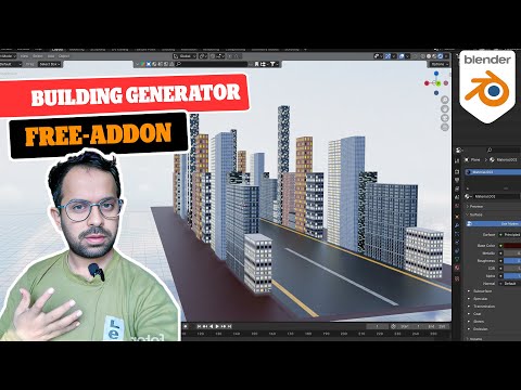 Free-Addon procedural building generator | blender 4.0