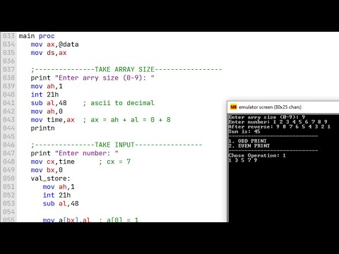 Assembly language mini project ALL in One | Array,Loop,Level, Function,Stack and Comparison | Bangla