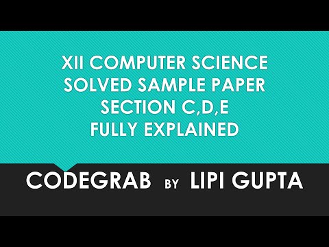 Computer Science Sample paper1 C,D,E