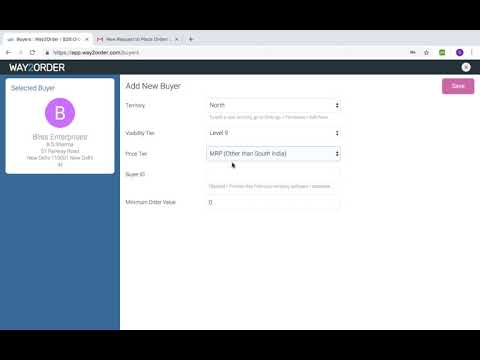 Buyer Settings in Way2Order B2B Ordering App