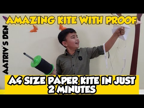 A4 size paper kite in just 2 minutes | Amazing kite with proof | AATRIV'S DEN