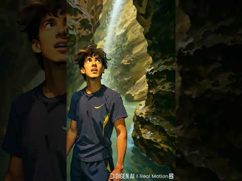 Try your imagination on Ai#ai #aivideo #chatgpt #ghibli #cave #waterfall #river #nature #viralvideo