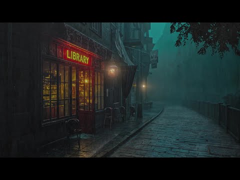 Old Town Library on a Rainy Night | Warm & Quiet Ambience for Reading and Rest