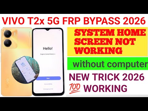 New trick T2x 5g Frp bypass (system home screen) not working,  google account bypass without pc