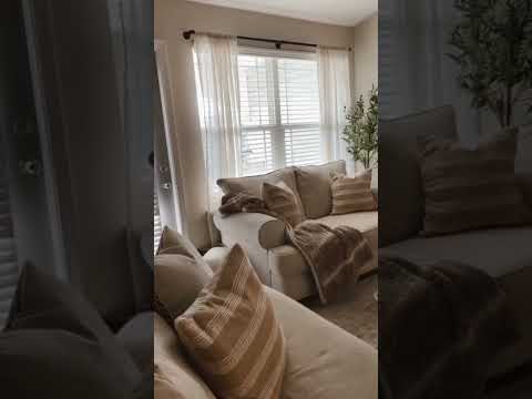 Before & After Small Apartment Livingroom Neutral Colors #shorts #cozyhome #smalllivingroom