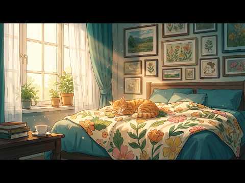 Cozy Cat's Bedroom Vibes 🐾📚 Summer Lofi Beats for Classroom, Study & Work ☀️ Warm Morning Ambience