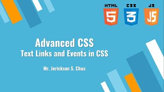 Advanced CSS - Text Links and Events in CSS