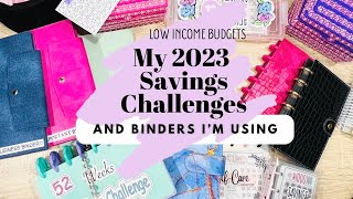 MY 2023 SAVINGS CHALLENGES AND BINDERS | $10,000 SAVINGS GOAL | NEW CASH ENVELOPES I LOW INCOME