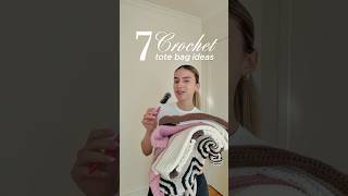 7 tote bag ideas ✨  #crochet #crochetbagtutorial #crochetbag #crochetbagpattern #crochettotebag