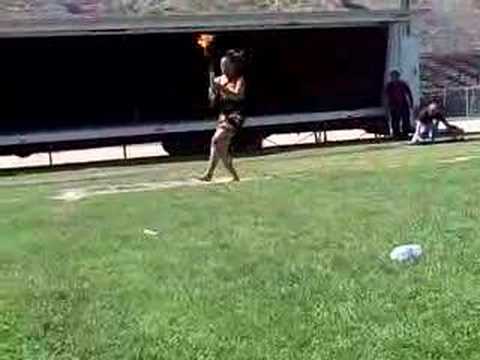 Janelle spins fire!!