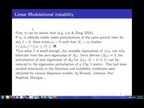 Zhiwu Lin - Nonlinear modulational instability of dispersive wave models