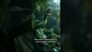 Deadly Camouflage: Green Tree Python in Action!"#animalfacts #shortsfeed #trendingshorts #viralvideo