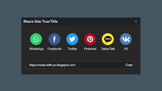Popup Share Modal UI Design using HTML CSS