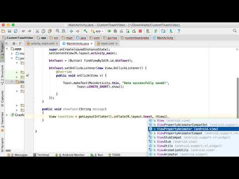 57   Create a custom Toast   Learn Android Application Development