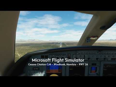 Flight Simulator - Landing at RWY 26, Windhoek, Namibia