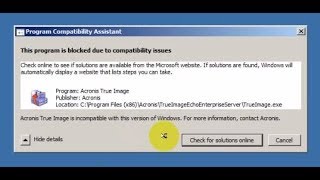 this program is blocked due to compatibility issues