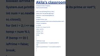 Prime Number Program in Java #java