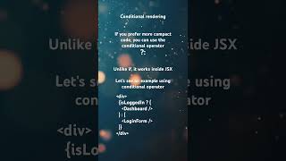 React JS: Conditional Rendering II - React app - Video 8  #reactjs #reactinterview #reactadvanced