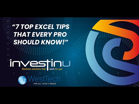 webinar - 7 top tips that every excel pro should know