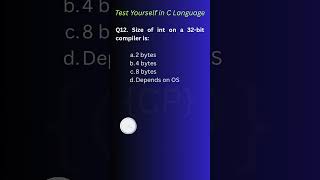 Q12 Test yourself in C. #codingjourney #coding #codeadventure #developerlife #quiz #codeprep #shorts