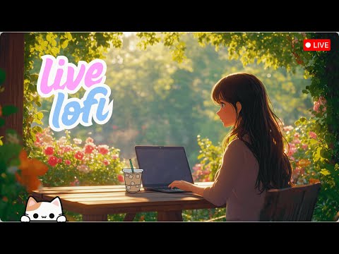 Lofi Girl Chill Vibes in Spring Forest Cafe ☕️ | Live Space Radio 24/7 for Study, Work & Relax