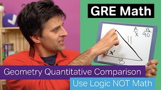 GRE Math | Geometry Quantitative Comparison | Use Logic NOT Math
